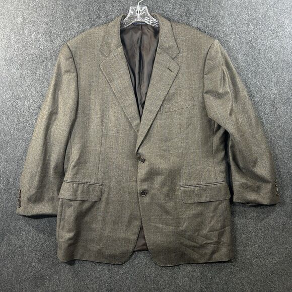 Brooks Brothers Golden Fleece Blazer Men's 46R Brown Plaid Wool Italy - Picture 1 of 13